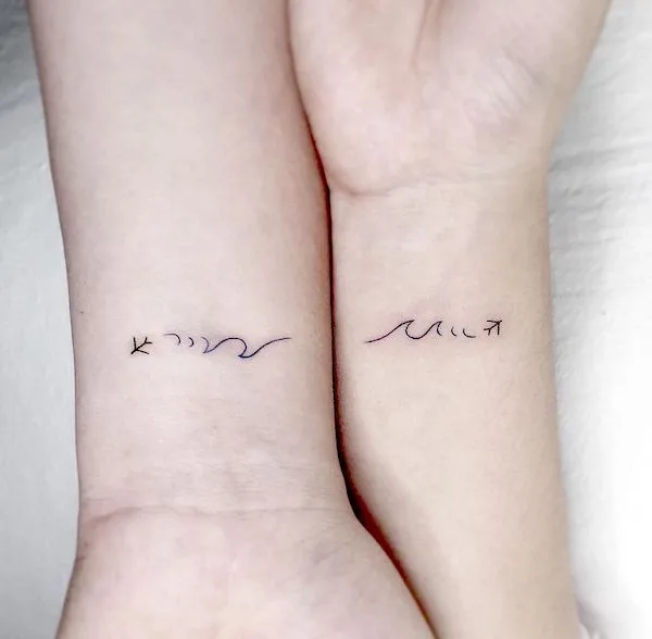 Simple plane matching tattoos by @nieun_tat2