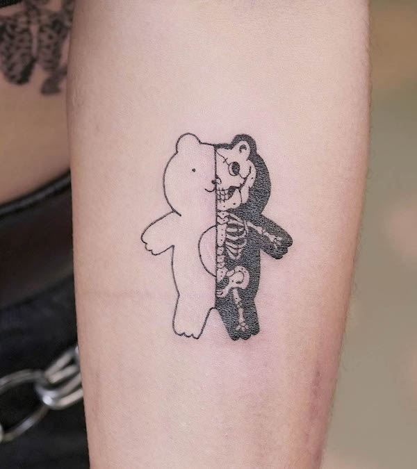 Skeleton bear tattoo by @92_noise