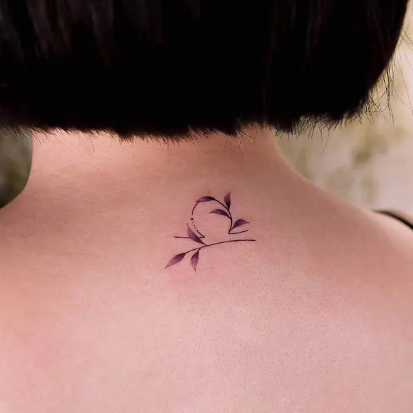 Small Libra neck tattoo by @noul_tattoo