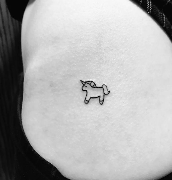 Small simple unicorn tattoo by @zlosliwa_sztuka