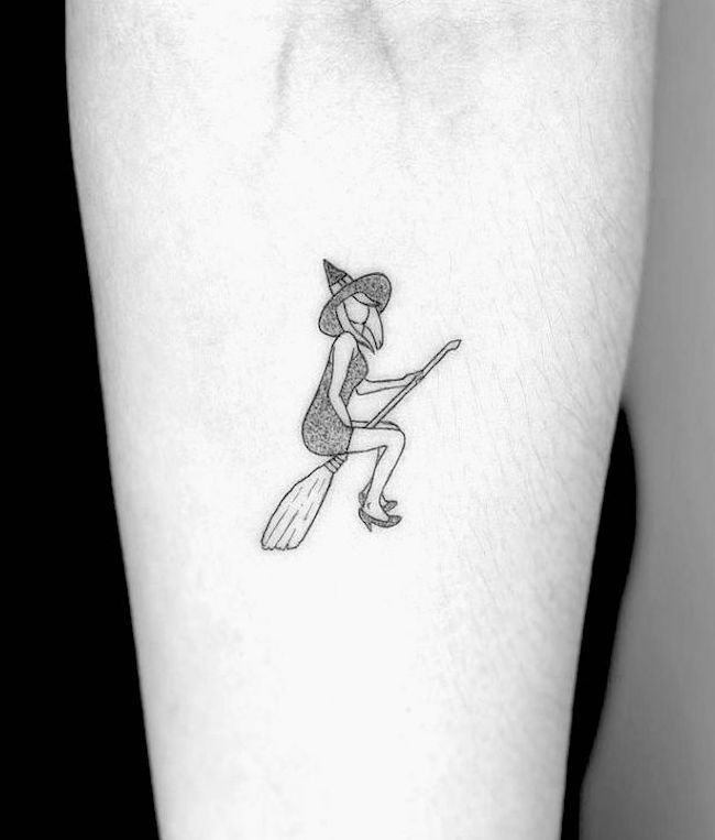 A small witch tattoo to hide or show by @cagridurmaz