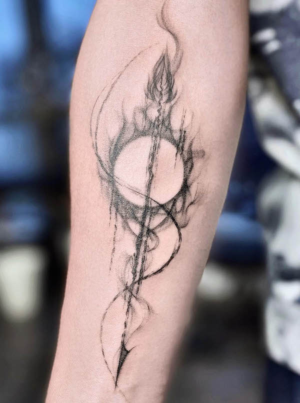 Sun and arrow tattoo by @sooo