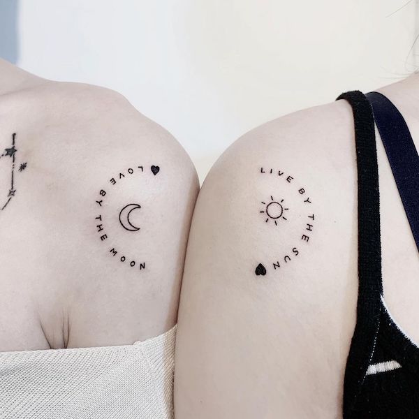 Sun and moon tattoo by @definition.tattoo