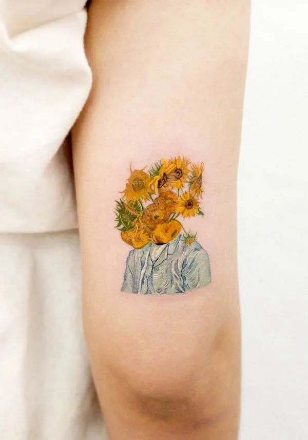 Sunflowers Vincent Van Gogh tattoos by @hansantattoo