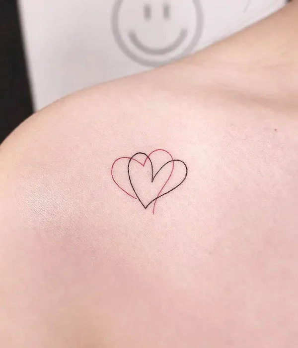 Two hearts tattoo by @gorae_tattoo