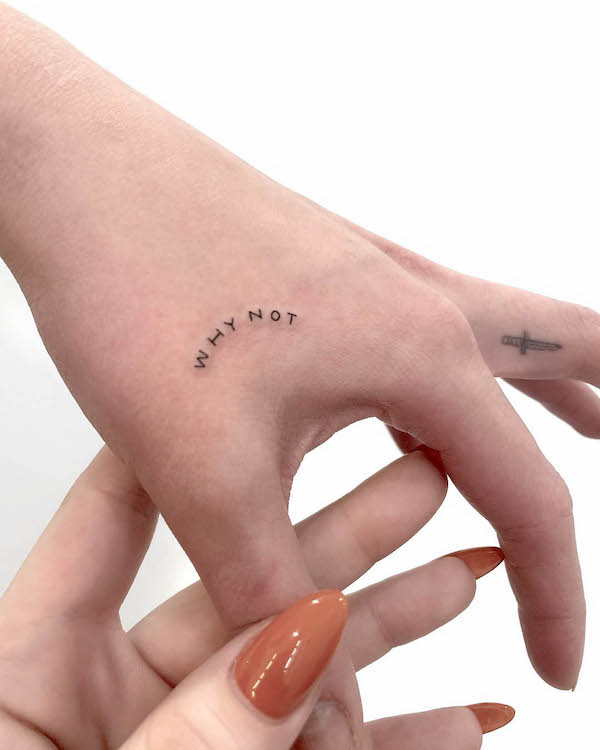 Why not meaningful small hand tattoo by @joannamroman