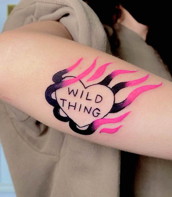 Wild heart on fire tattoo by @laurafraoula_tattoo