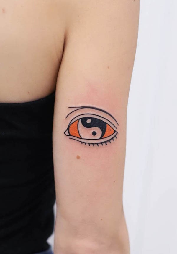 Yin yang eye tattoo by @patrykhilton