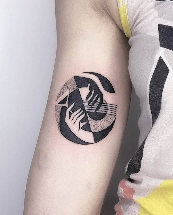 Yin yang illustration tattoo by @modul.schwarz