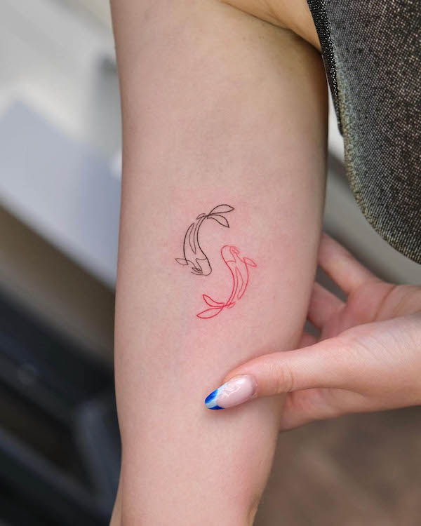 Yin yang koi fish tattoo by @berkayerkul