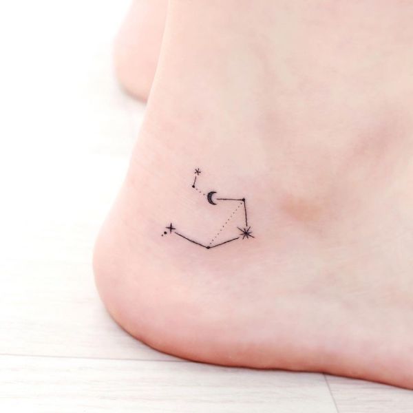 Zodiac sign constellation ankle tattoo by @tattooist_greem