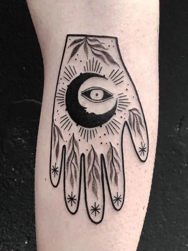 The Hamsa tattoo by @amare.with.love- Wicca symbol tattoos