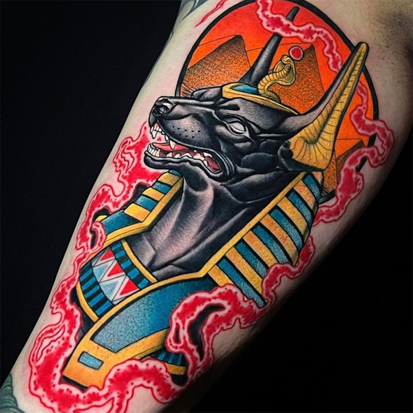 Tattoo anubis bắp tay siêu đẹp