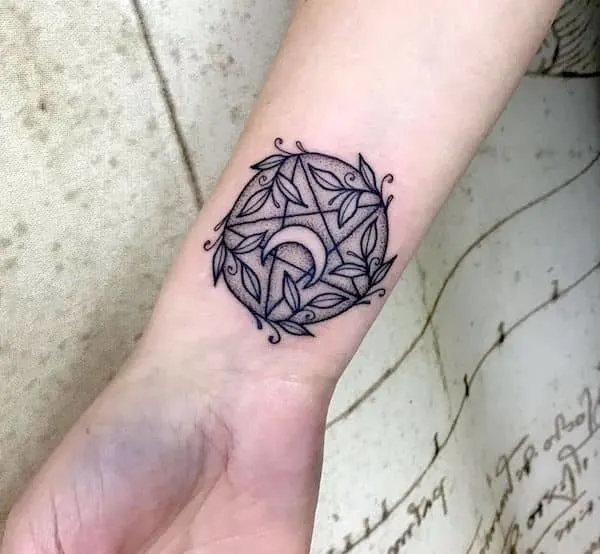 The Wiccan symbol Pentagram tattoo by @inksmoke - Wicca symbol tattoos