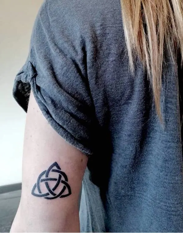 The Celtic knot Triquetra tattoo by @luladand- Wicca symbol tattoos