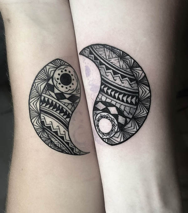 Polynesian yin yang tattoos by @joshuagacutan