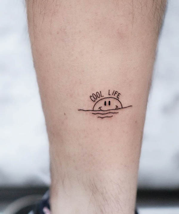 Cool life sun tattoo by @fein.lines