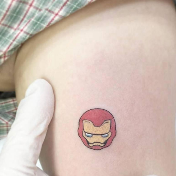 Hình xăm đầu Iron Man mini