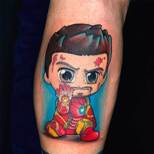 Hình xăm Tony Stark chibi