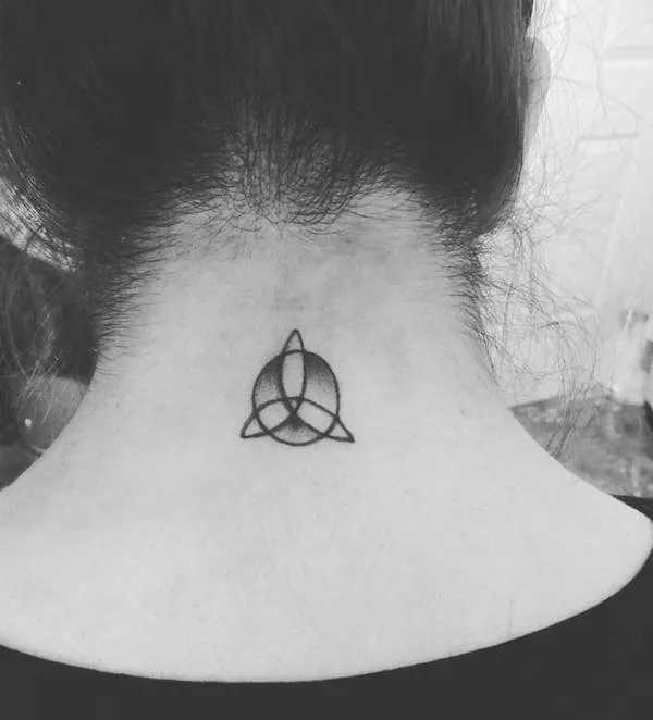 The Celtic knot Triquetra tattoo by @tattoo_uriel- Wicca symbol tattoos