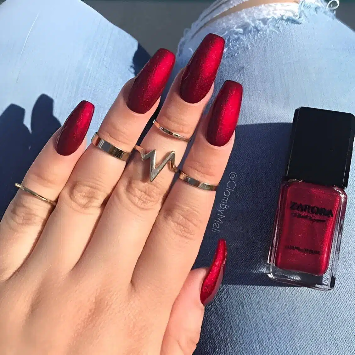 Matte Red Chrome Nails