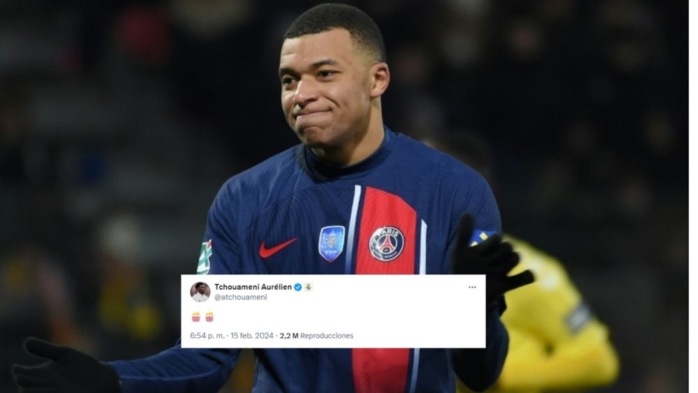 madrid s aurelien tchouameni reacts to kylian mbappe s decision to leave psg afp atchouameni