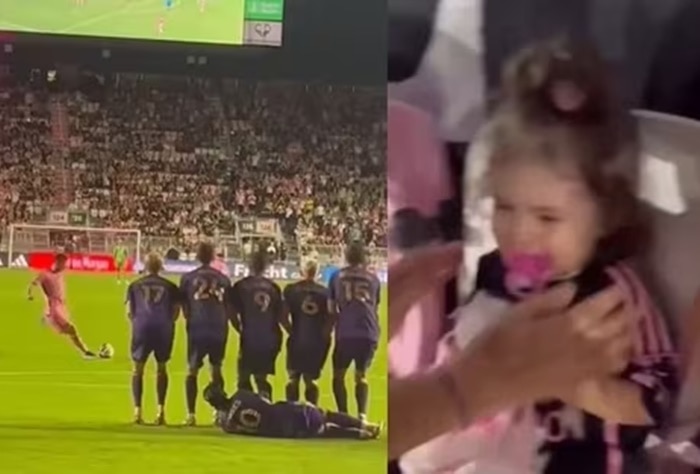 Little Kid in Tears After Lionel Messis Free-Kick Hits Her During Inter Miamis 5-0 Win; Watch Viral VIDEO