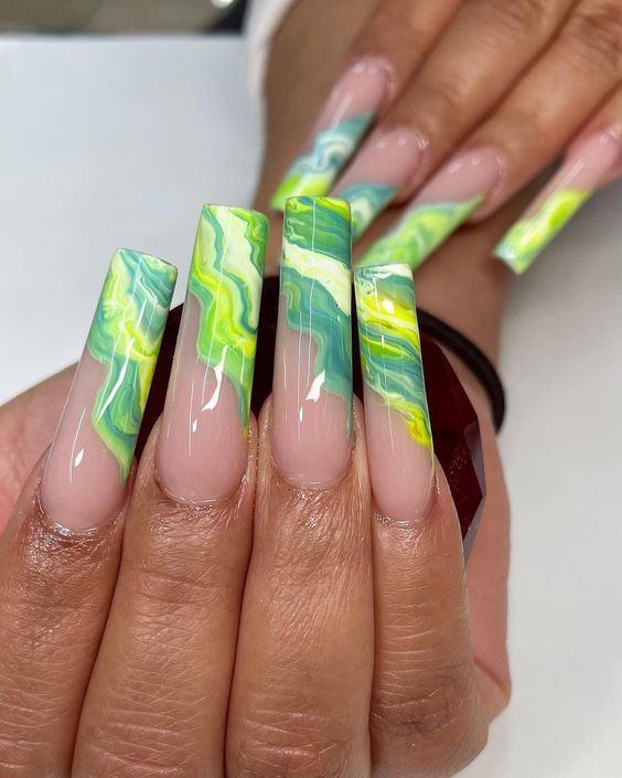 The top lime green nails and lime green nail ideas | lime green nails design