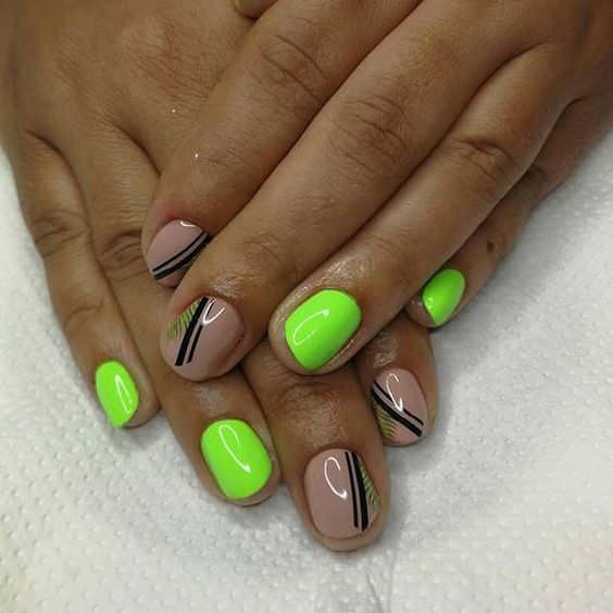 The top lime green nails and lime green nail ideas | lime green nails design