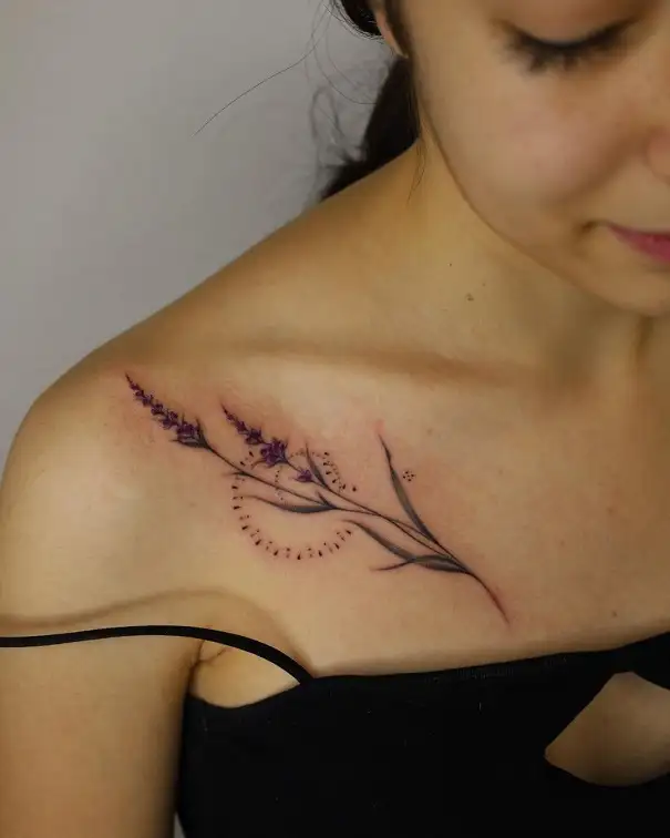 Botanical Collar Bone Tattoo