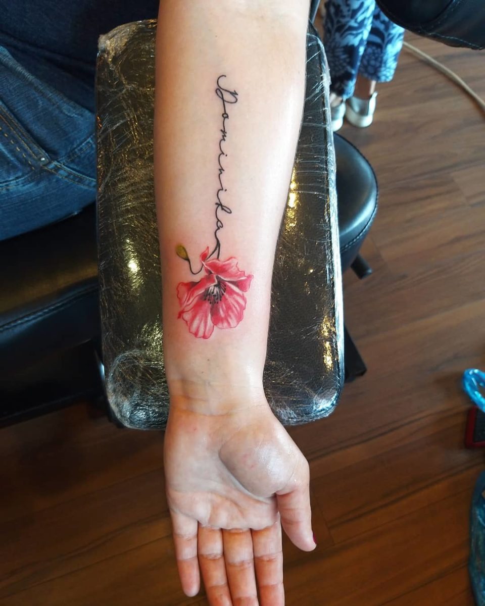 Fresh Flower Name Tattoo Ideas