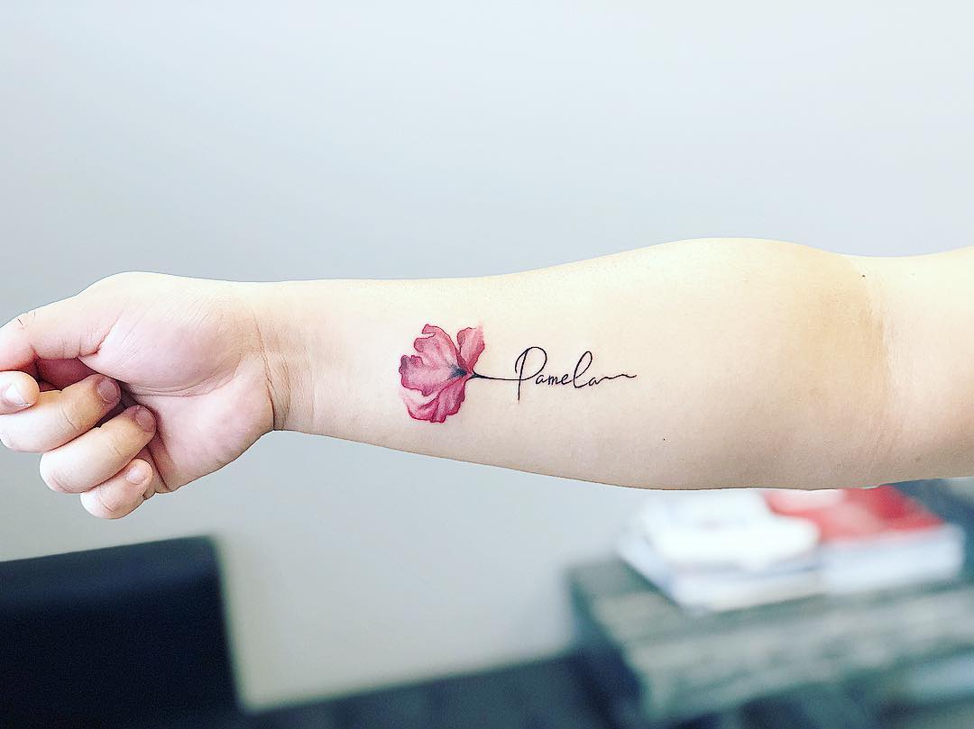 Fresh Flower Name Tattoo Ideas