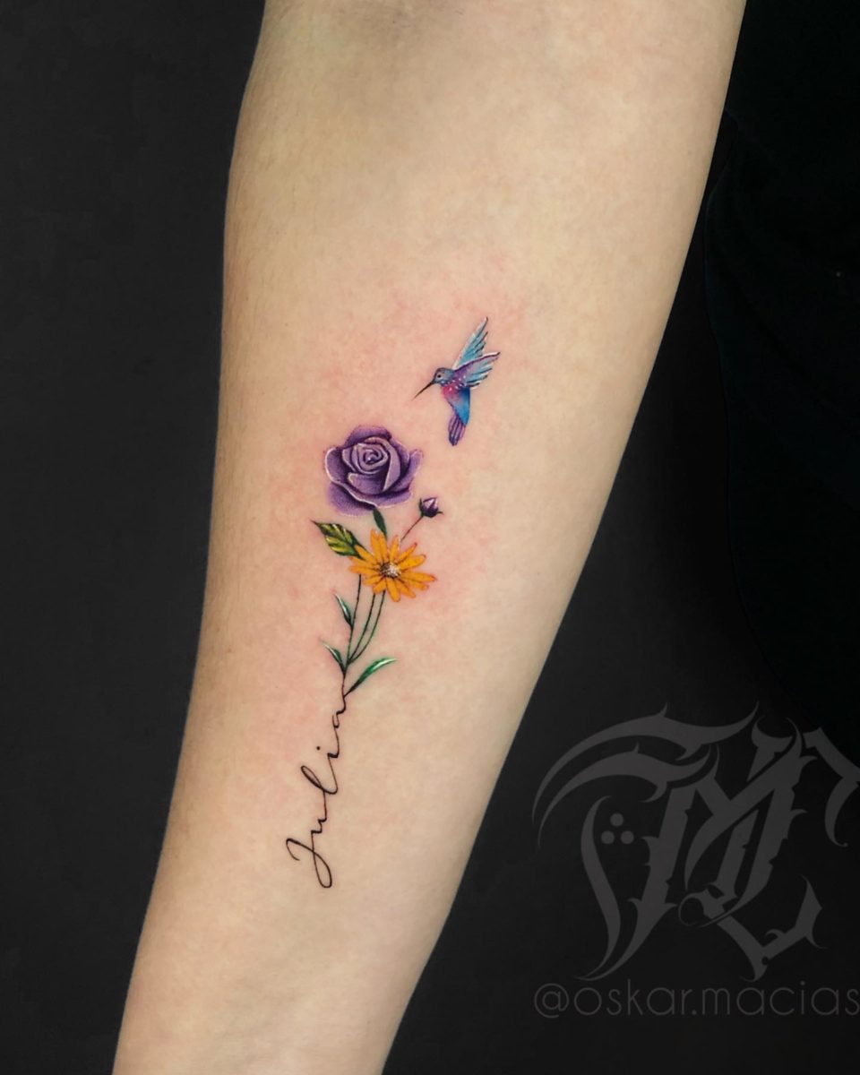 Fresh Flower Name Tattoo Ideas