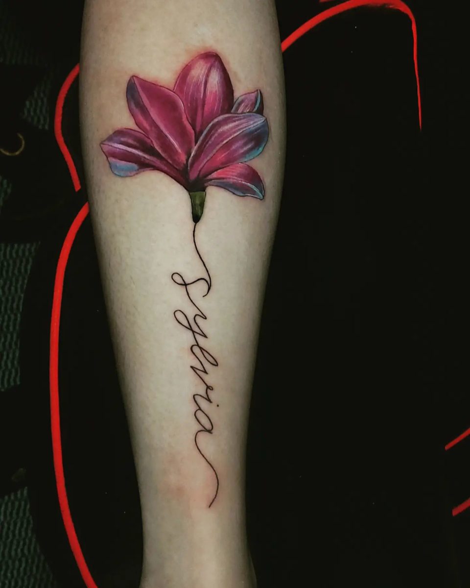 Fresh Flower Name Tattoo Ideas