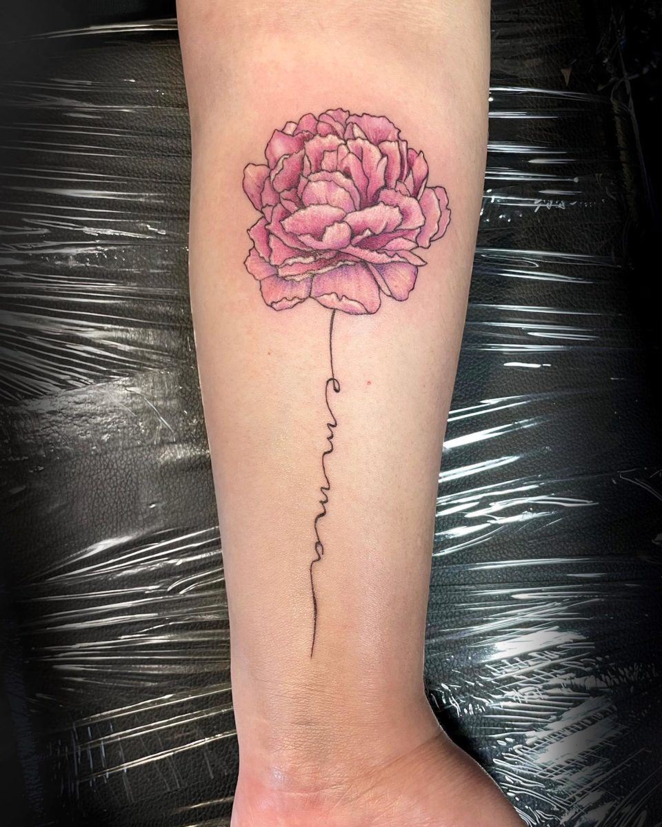 Fresh Flower Name Tattoo Ideas