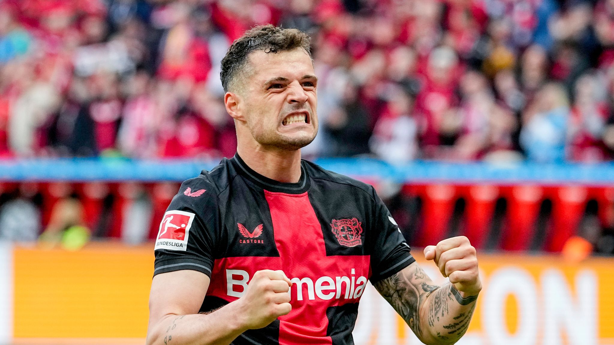 Granit Xhaka's stunning strike edges Bayer Leverkusen closer to the  Bundesliga title as they go 2-0 ahead at home to Werder Bremen.