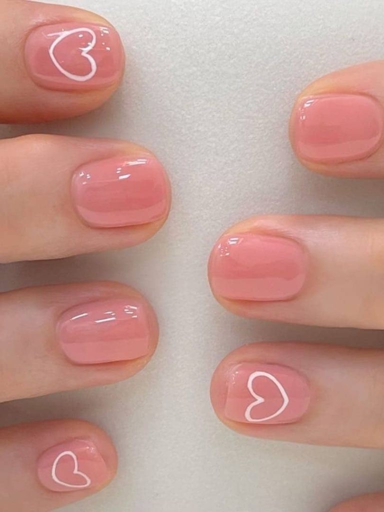 Korean Valentine's Day Nail Designs: blush jelly colors