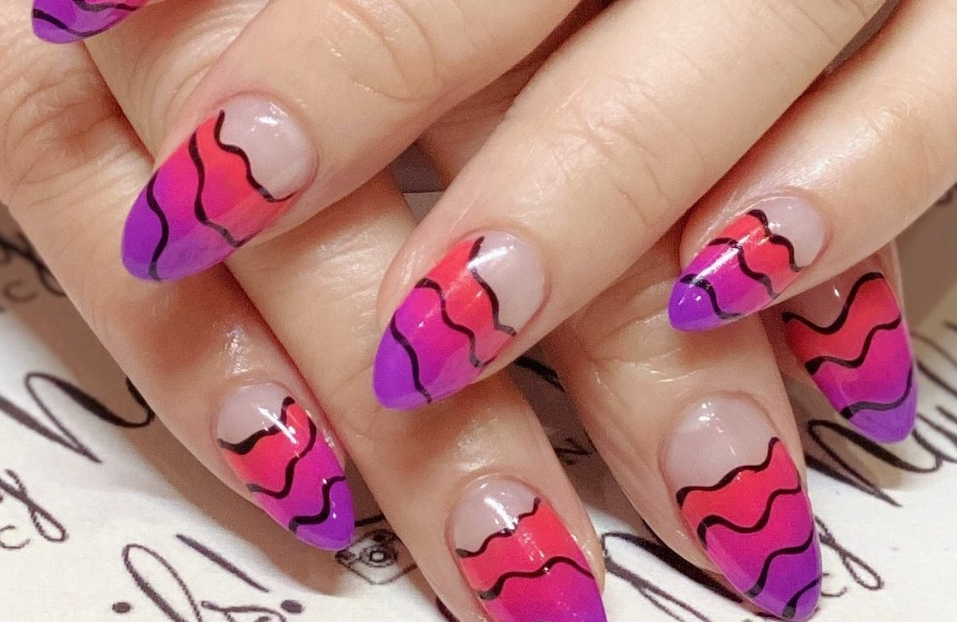 ombre hot pink nails