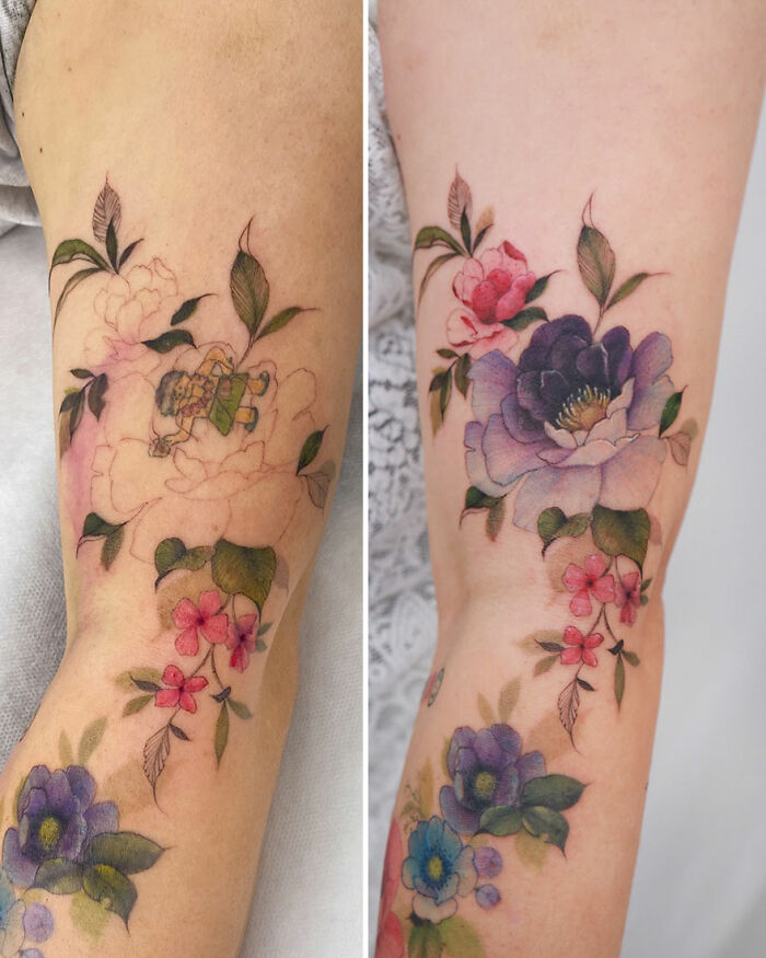 Transformative Elegance: Silo’s Exquisite Flower Tattoos And Expert Cover-UPS