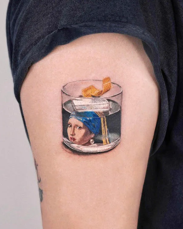 Girl with a Pearl Earring tattoo by @caotida