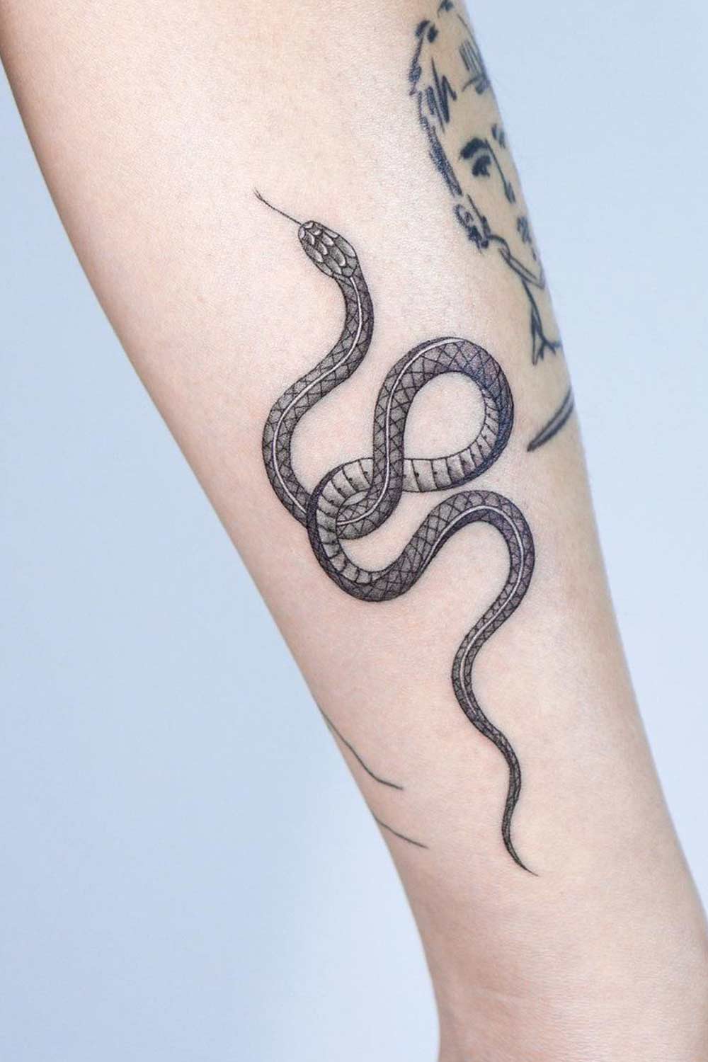 Black and White Snake Tattoo