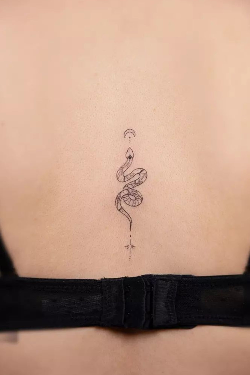 Simple Back Tattoo Snake Design