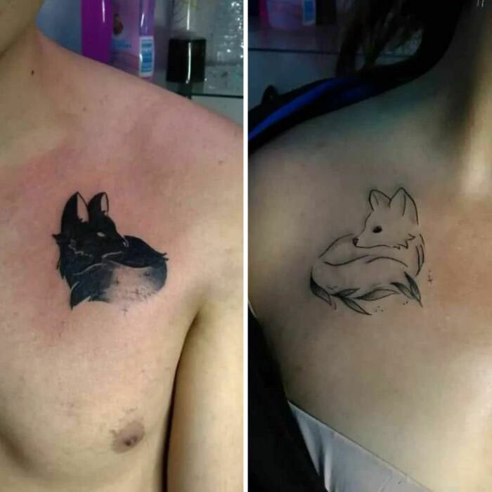 Foxes chest tattoos